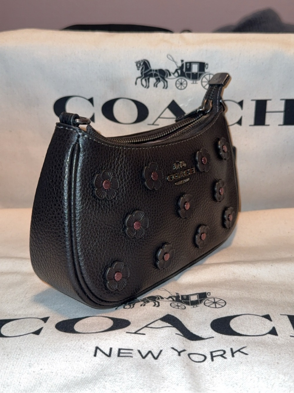 Mini Teri Crossbody with Floral Applique - Picture 3 of 11